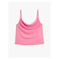 Koton Strapless Crop Top with Plunging Collar