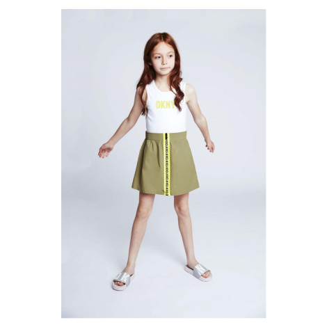 Dívčí šaty Dkny zelená barva, mini