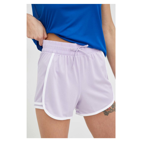 Tréninkové šortky Reebok Workout Ready dámské, fialová barva, s aplikací, high waist
