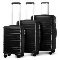 British Traveller K2391L Sada 3 kufry spinner 54cm 64cm 74.5cm Černá ABS