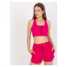 FUCHSIOVÝ CROP TOP NA ZIP -FUCHSIA Tmavě růžová