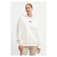 Mikina The North Face Essential Hoodie dámská, béžová barva, s kapucí, hladká, NF0A89ENQLI1