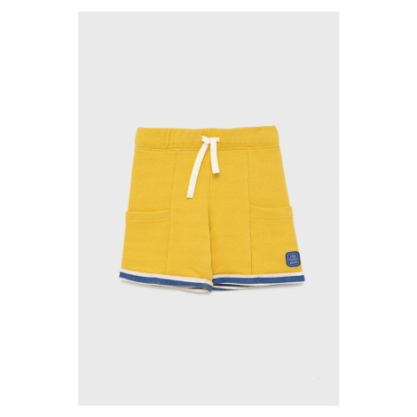 Dětské bavlněné šortky United Colors of Benetton žlutá barva, nastavitelný pas