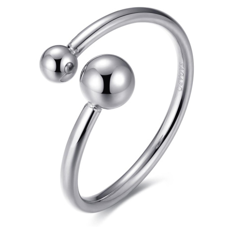 S'Agapõ Minimalistický otevřený prsten z oceli Click SCK144