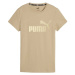 Puma ESSENTIALS+ METALLIC LOGO TEE Dámské tričko, béžová, velikost