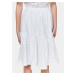 Bílé květované šaty s odhalenými rameny TOP SECRET