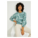 Trendyol Mint Jacquard Knitwear Sweater