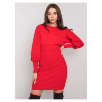 Červené žebrované mini šaty -red Červená