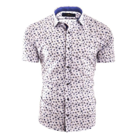 Modro-bílá pánská košile s květinami Risardi