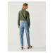 Modré dámské mom fit džíny s vysokým pasem Marks & Spencer