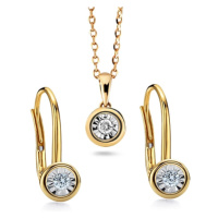 Zlatá souprava s diamanty L'Amour Diamonds BSOUP007F + DÁREK ZDARMA