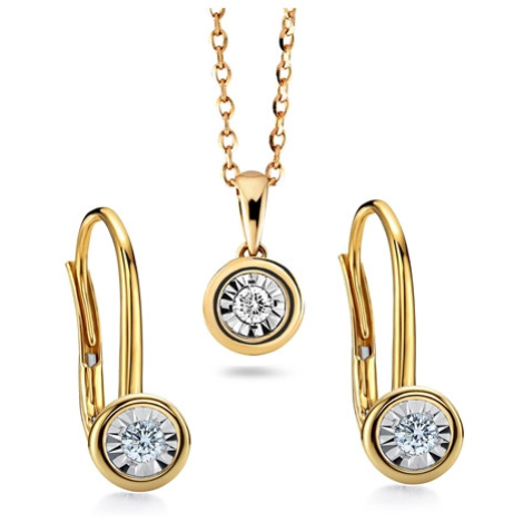 Zlatá souprava s diamanty L'Amour Diamonds BSOUP007F + DÁREK ZDARMA L´amour