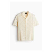 H & M - Košile resort Regular Fit háčkovaný vzhled - bílá