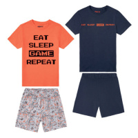 pepperts!® Chlapecké pyžamo, 2 kusy (navy modrá / oranžová / šedá)