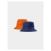 Pánský oboustranný bucket hat 4F - tmavě modrý/oranžový