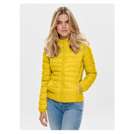 Žlutá dámská prošívaná bunda s kapucí ONLY Tahoe