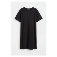 H & M - Bavlněné tričkové šaty - černá