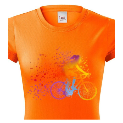 Dámské cyklistické tričko s potiskem cyklistky - tričko pro cyklistku BezvaTriko
