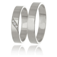 Snubní prsteny z bílého zlata SNUB0144B + DÁREK ZDARMA