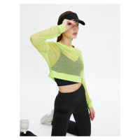 Koton Crop Mesh Sports T-Shirt Long Sleeve