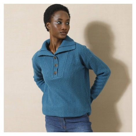 Pulovr se stojáčkem, pletený hladký vzor mohérový na dotek Blancheporte