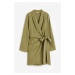 H & M - Zavinovací šaty z lněné směsi - zelená