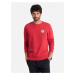 Ombre Men's non-stretch sweatshirt with college style patch - red