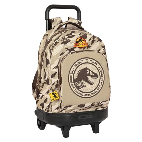 SAFTA Školní batoh na kolečkách JURASSIC WORLD "DOMINION"- khaki - 32L