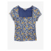 Modré dámské vzorované tričko VANS Deco
