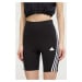 Kraťasy adidas dámské, černá barva, s aplikací, high waist, IP1569