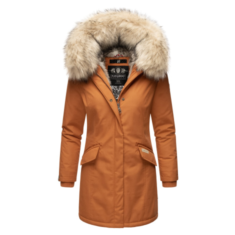 Dámská zimní bunda s kapucí a kožíškem Cristal Navahoo - RUSTY CINAMON