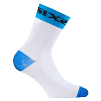 SIX2 Cyklistické ponožky klasické - WHITE SHORT - světle modrá/bílá
