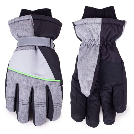 Yoclub Dětské zimní lyžařské rukavice REN-0304C-A150 Grey