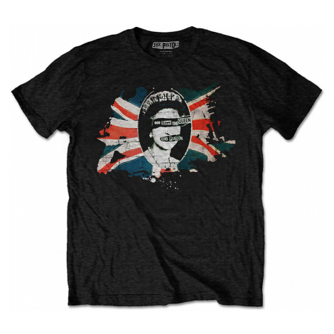 Sex Pistols tričko, God Save The Queen Flag Black, pánské RockOff