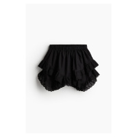 H & M - Volánová sukně s madeirou - černá