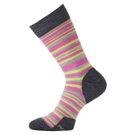 LASTING dámské merino ponožky WWL růžovo-žluté