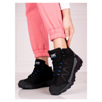 Designové trekingové boty dámské černé bez podpatku