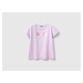 Benetton, T-shirt With Glittery Logo In Organic Cotton