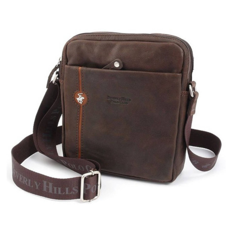 Taška crossbody kožená BHPC Explore M+ BH-382-25 hnědá 3 L Beverley Hills Polo Club