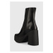Kožené kotníkové boty Pinko Coriandolo dámské, černá barva, na podpatku