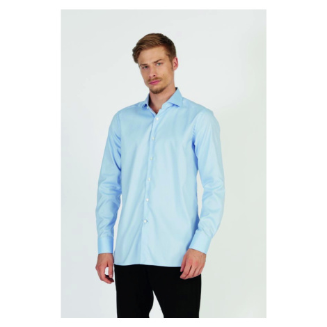 Košile la martina man shirt long sleeves wrinkle modrá