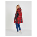 Červená dámská kostkovaná zimní vesta Desigual Scottish Squares