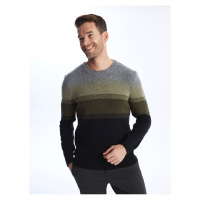 LC Waikiki Crew Neck Long Sleeve Color Block Men's Knitwear Sweater