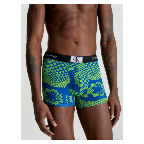 Zeleno-modré pánské vzorované boxerky Calvin Klein Underwear