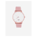 Růžové dámské hodinky s nerezovým páskem Vuch Yankee