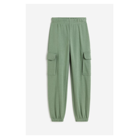 H & M - Kalhoty jogger cargo - zelená H&M