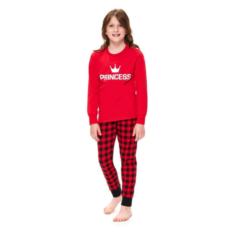 Dívčí pyžamo Princess červené dn-nightwear