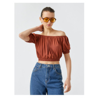 Koton Short Sleeve Crop Blouse