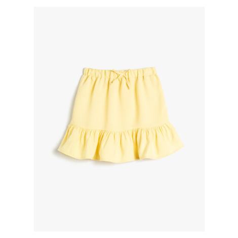Koton mini sukně z modalové tkaniny s volánem a elastickým pasem