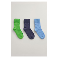 PONOŽKY 3-PACK GANT TONAL LOGO RIB SOCKS 3-PACK zelená